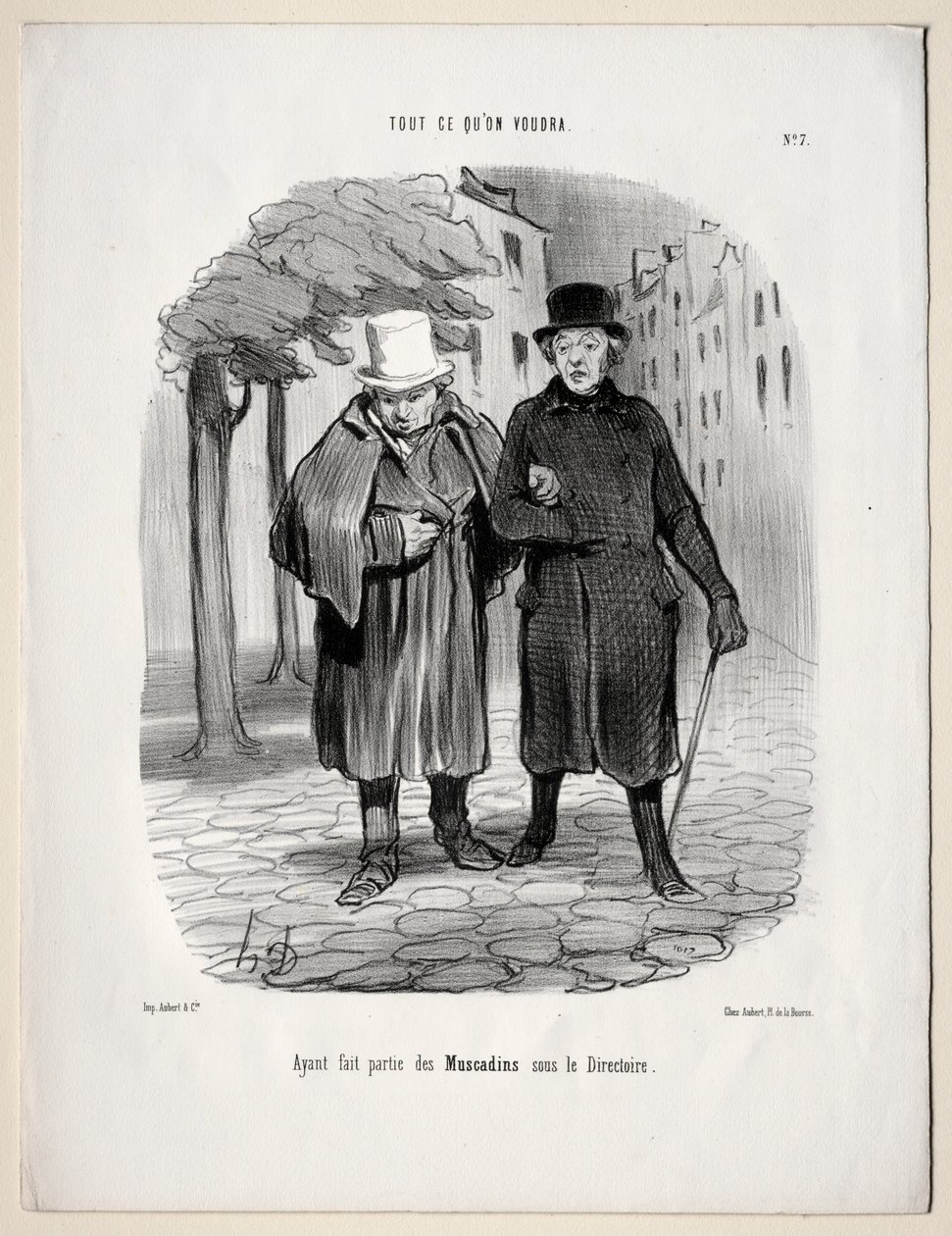 Co chcete, deska 7: Po převzetí role dandies v adresáři, 1847. od Honoré Daumier
