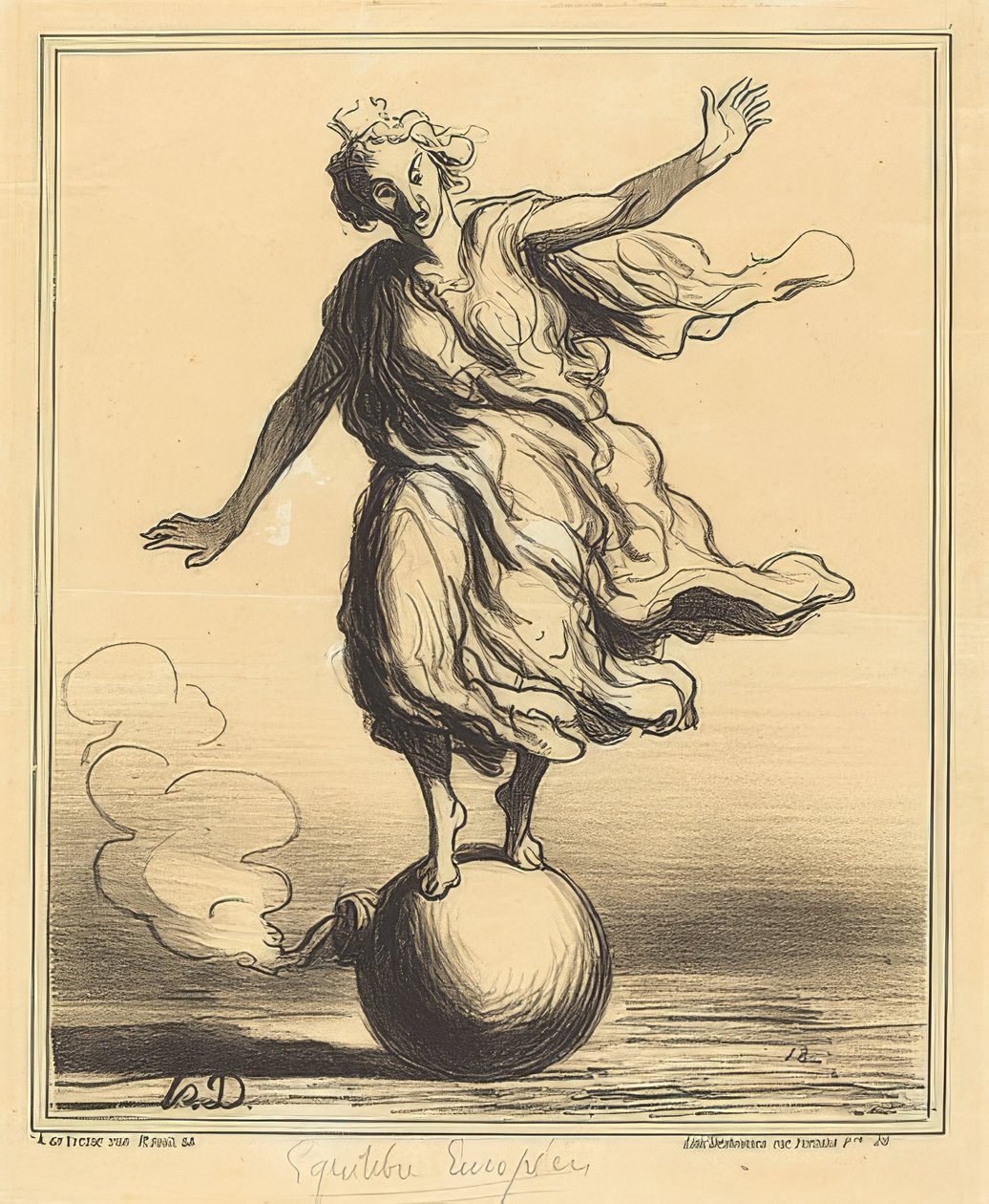 Équilibre Européen / Evropská rovnováha. 1867 od Honoré Daumier