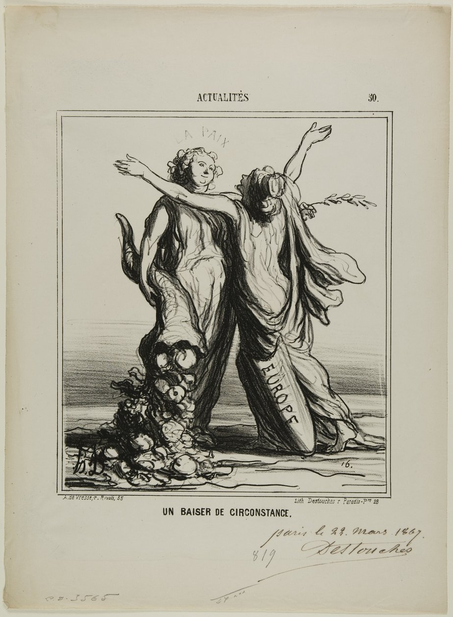 Polibek okolností, deska 50 z Actualités od Honoré Victorin Daumier