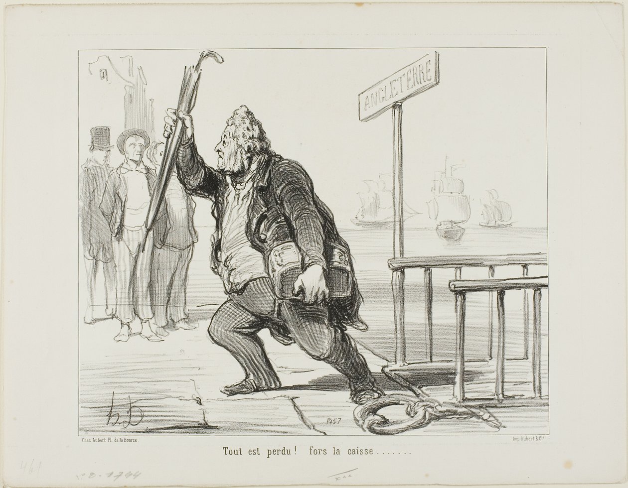 "Vše je ztraceno - zachraňte pokladnu" od Honoré Victorin Daumier