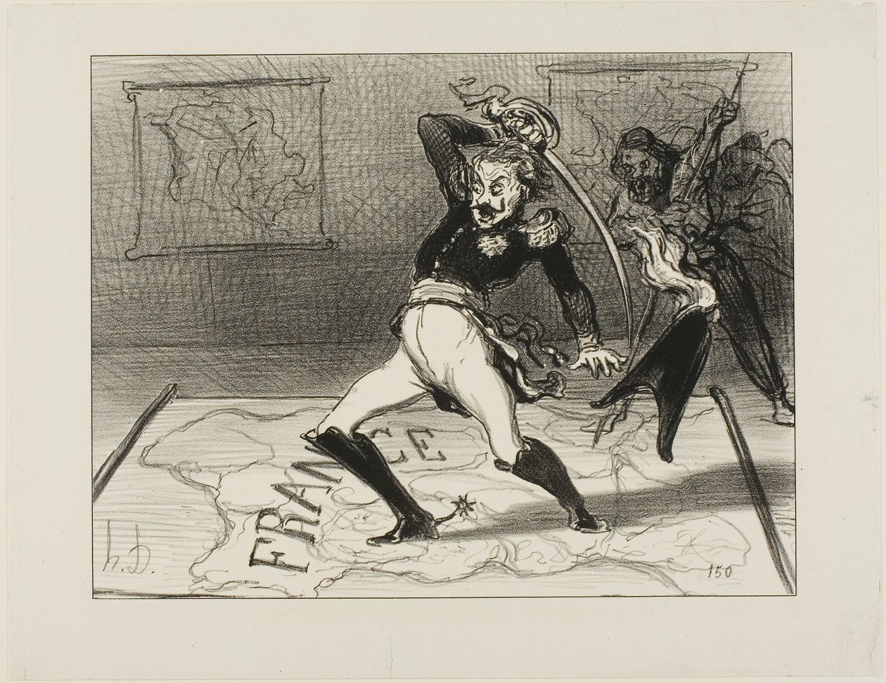 Císař Mikuláš při práci ve svém kabinetu, deska 94 z Actualités od Honoré Victorin Daumier