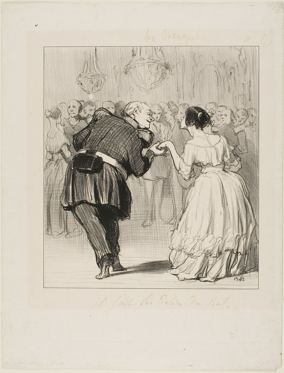Těší se z plesu, deska 10 z knihy Les Banqueteurs od Honoré Victorin Daumier