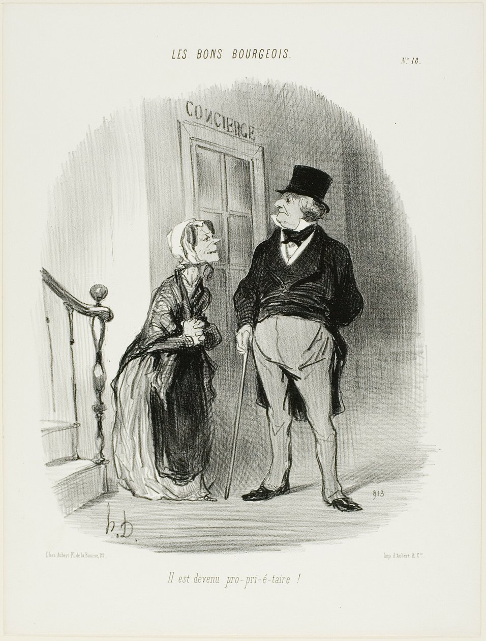"Stal se z něj Laaaand-Looooord!", deska 18 z knihy Les Bons Bourgeois od Honoré Victorin Daumier