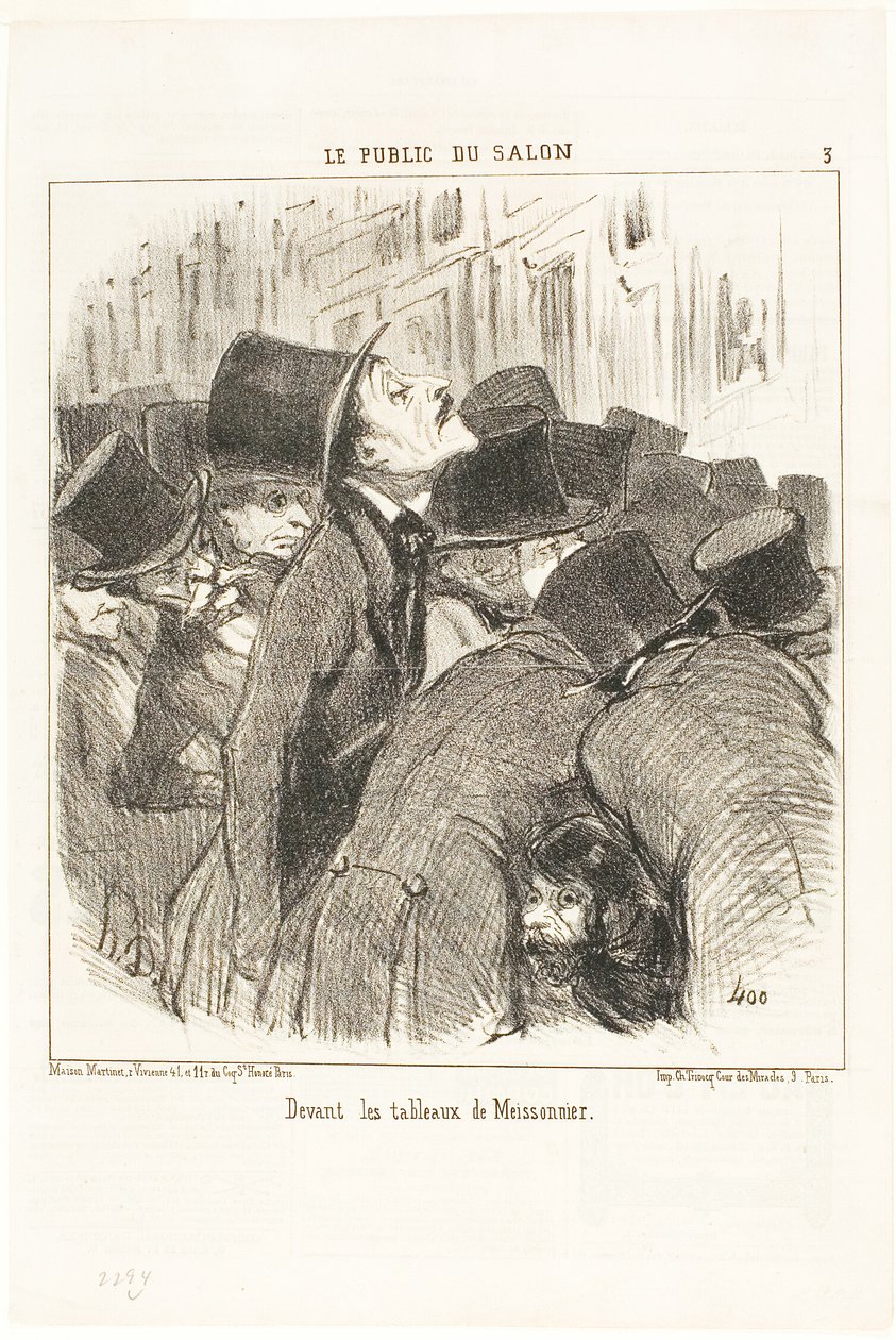 Před Meissonnierovými obrazy, deska 3 z knihy Le Public Du Salon od Honoré Victorin Daumier