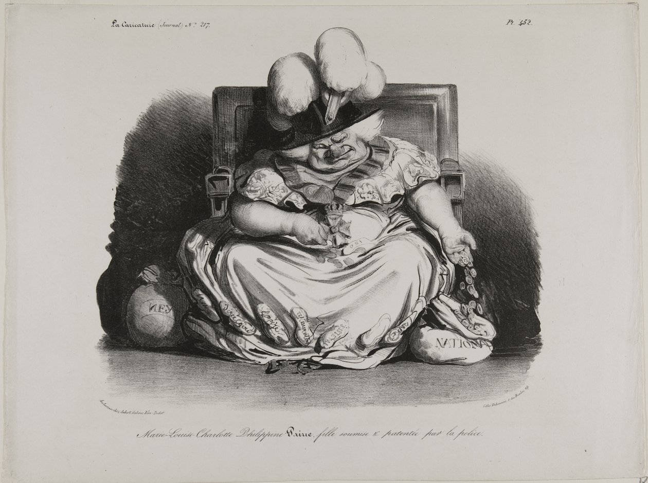 Marie Louise Charlotte Philippine Pairie, prostitutka, s policejní licencí od Honoré Victorin Daumier