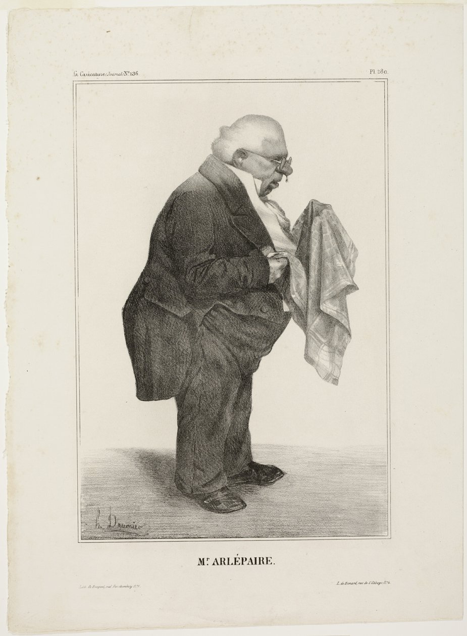 Mr. Arlépaire.., plate 280 from Célébrités de la Caricature od Honoré Victorin Daumier