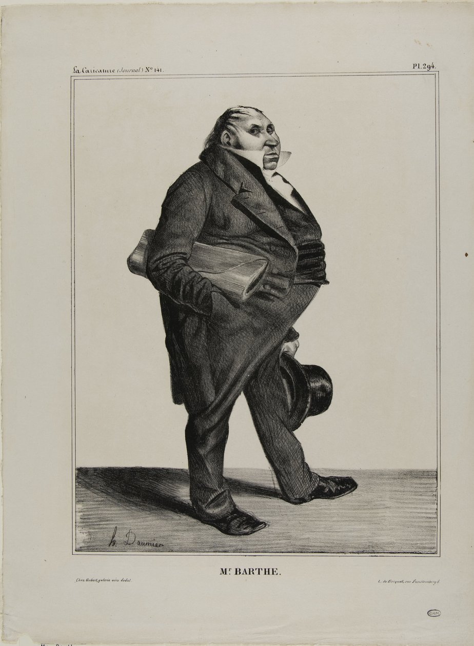 Pan Barthe, deska 294 z knihy Célébrités de la Caricature od Honoré Victorin Daumier