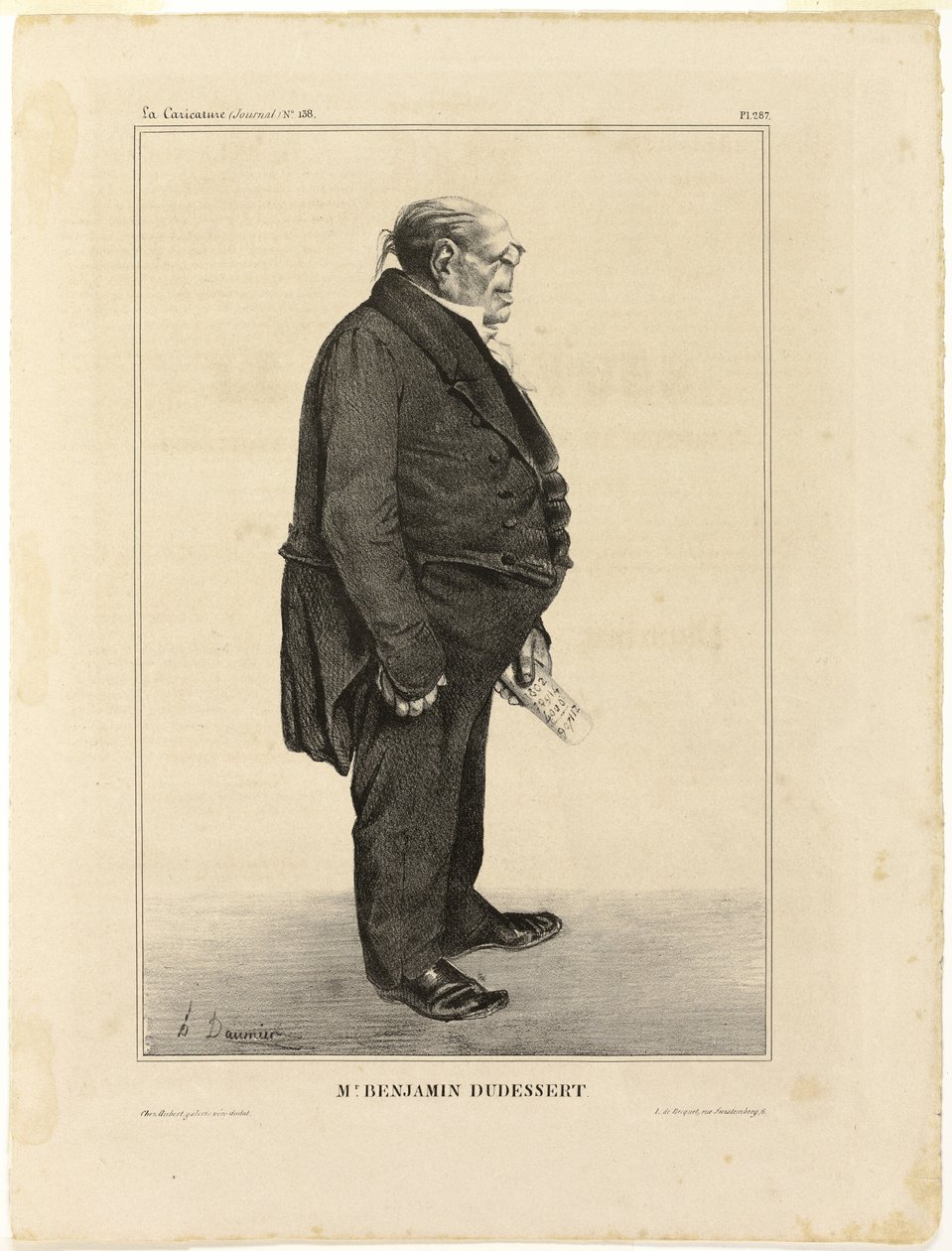 Pan Benjamin Dudessert, deska 287 z knihy Célébrités de la Caricature od Honoré Victorin Daumier