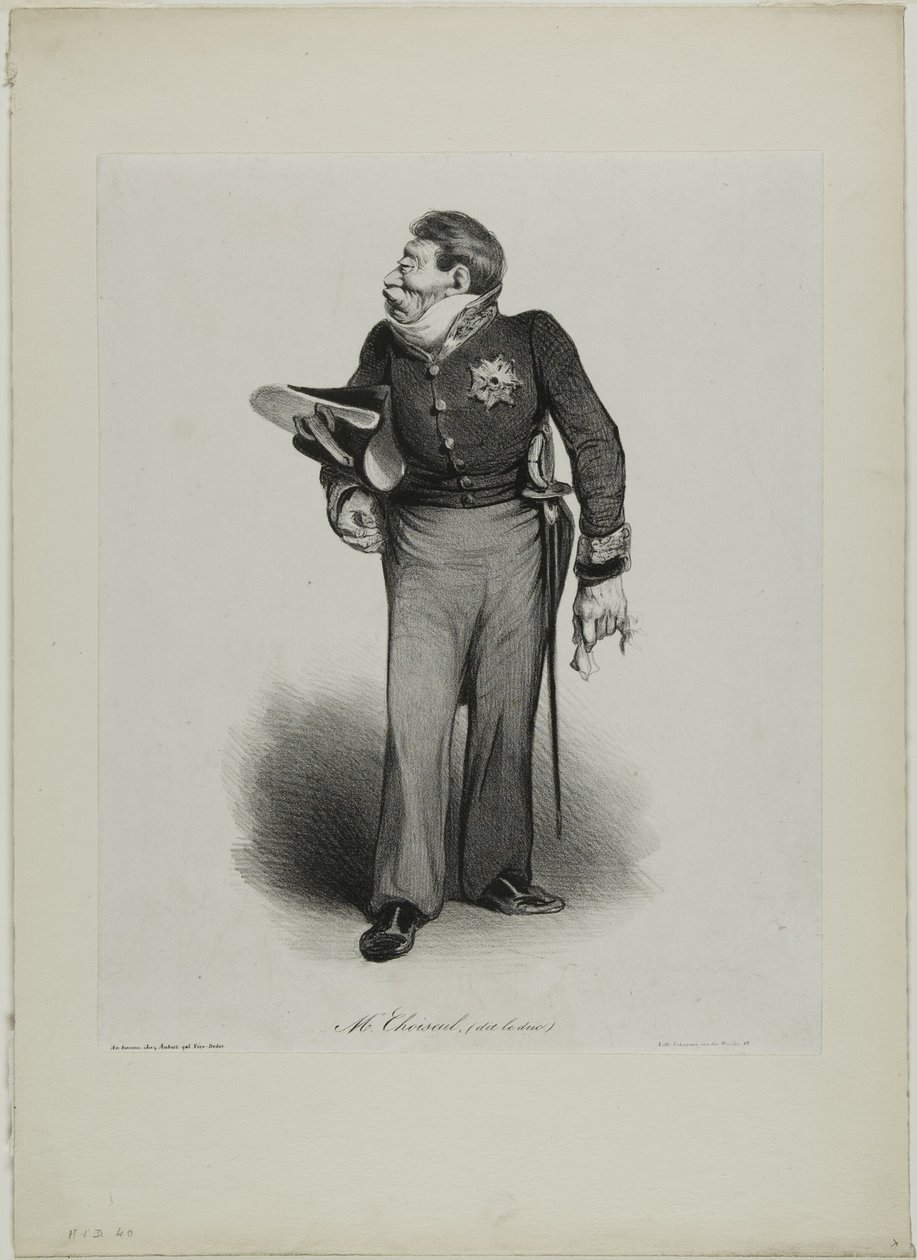 Pan Choiseul, (zvaný le Duc), štítek 502 od Honoré Victorin Daumier