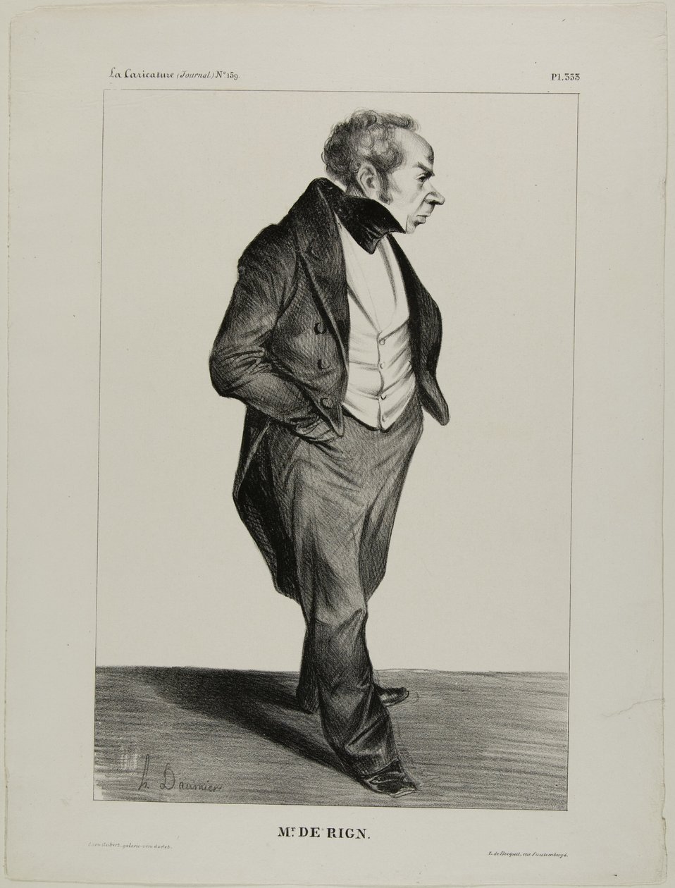 Pan De Rign, talíř 333 od Cartooning Celebrities od Honoré Victorin Daumier
