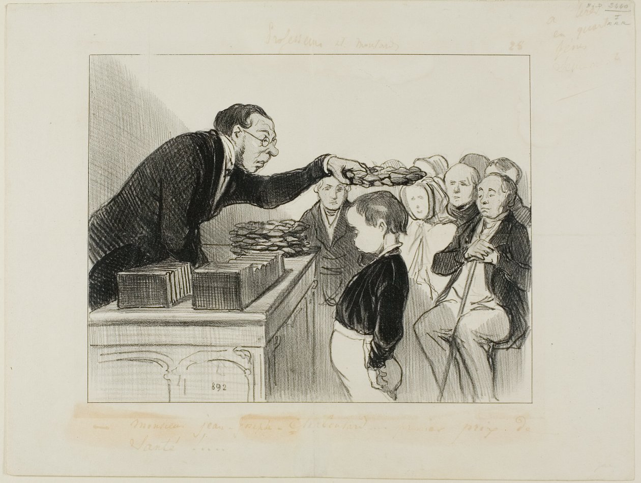 Pan Jean-Joseph-Chaboulard... první cena za dobré zdraví!, deska 28 z Professeurs et Moutards od Honoré Victorin Daumier