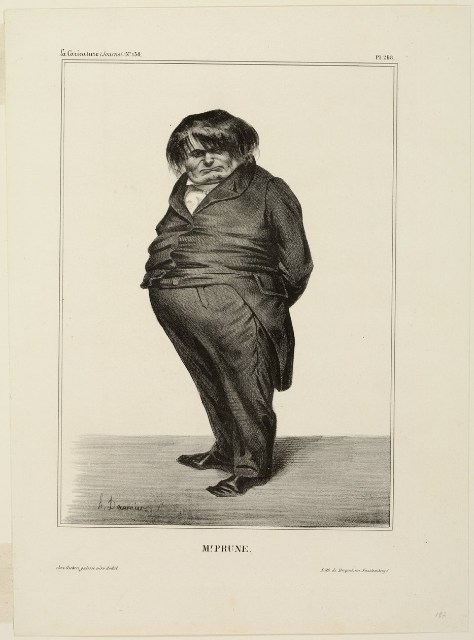 Mr. Prune, deska 288 z knihy Célébrités de la Caricature od Honoré Victorin Daumier