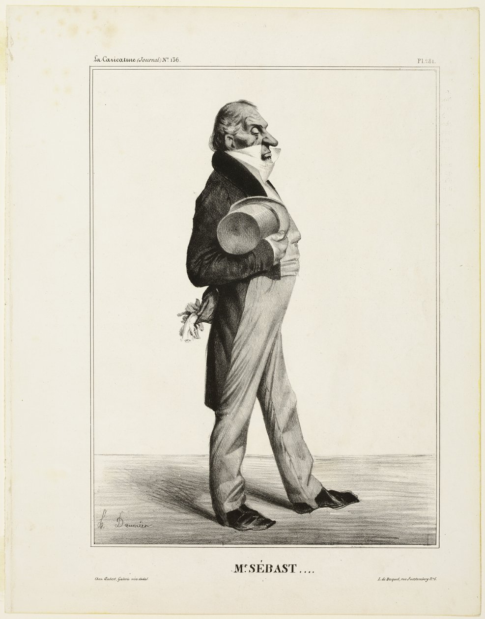 Pan Sébast ...., talíř 281 z knihy Cartooning Celebrities (Karikatury osobností) od Honoré Victorin Daumier