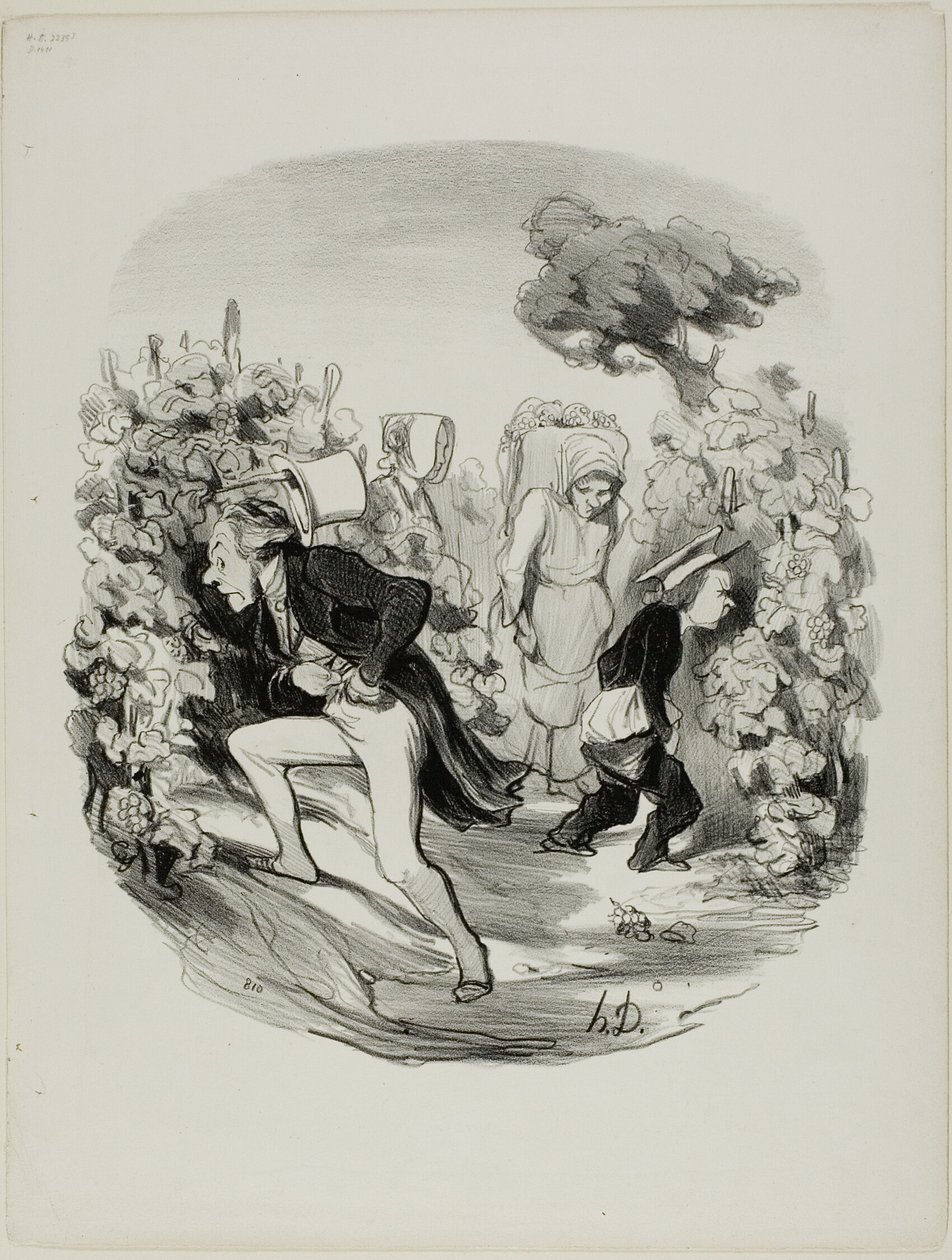 Oh Blast! ... hrozny letos opravdu nejsou dobré!, talíř 24 z Pastoralesu od Honoré Victorin Daumier