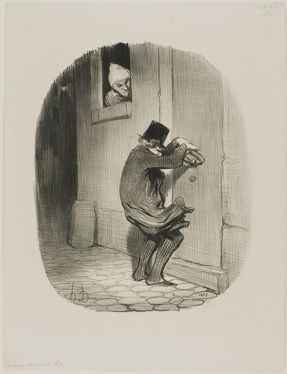 Past Midnight, deska 19 z Locataires et Propriétaires od Honoré Victorin Daumier