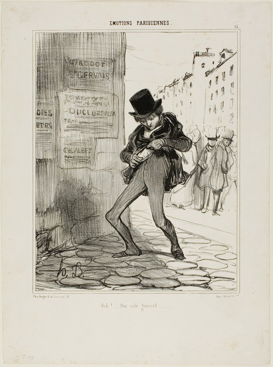 Okraden! Ulice s prázdnými kapsami..., deska 13 od Émotions Parisiens od Honoré Victorin Daumier
