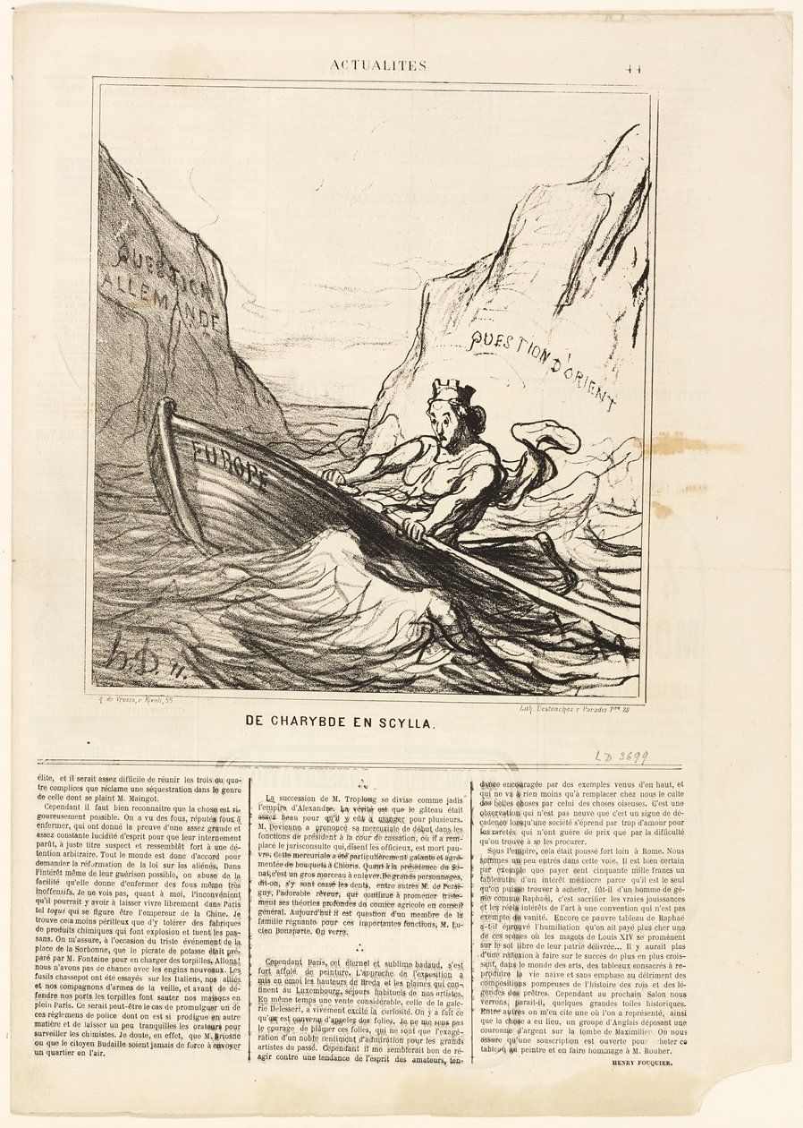 Skylla a Charybdy, deska 44 z Actualités od Honoré Victorin Daumier
