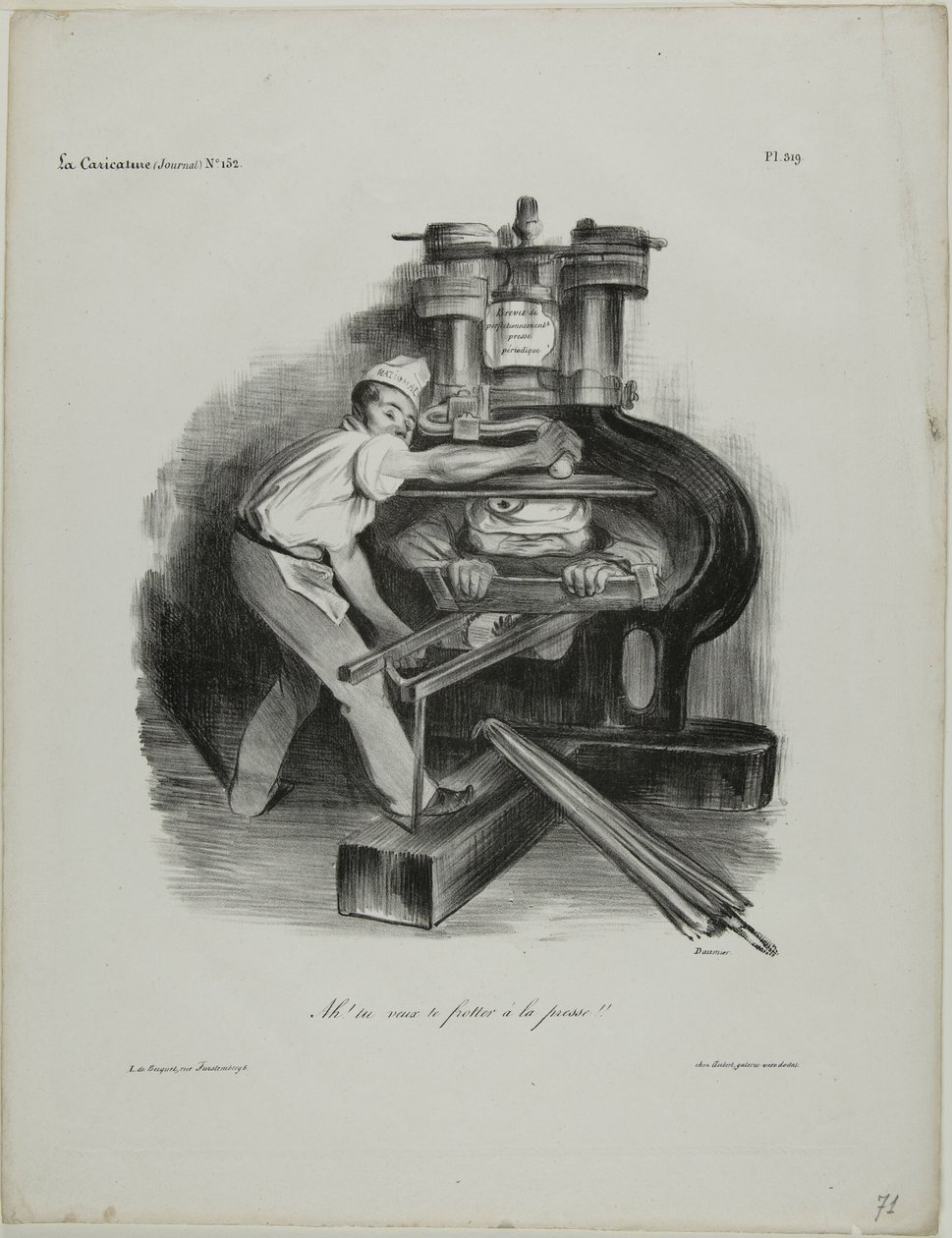 "Takže se chcete vměšovat do tisku!," talíř 319 od Honoré Victorin Daumier