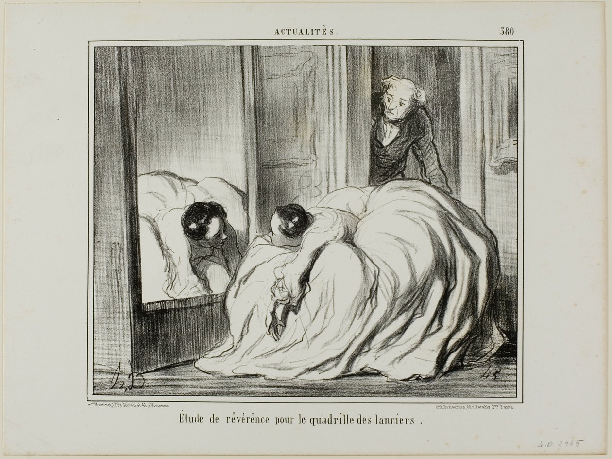 Studie úcty ke čtyřručnímu orchestru kopiníků, deska 380 z Actualités od Honoré Victorin Daumier
