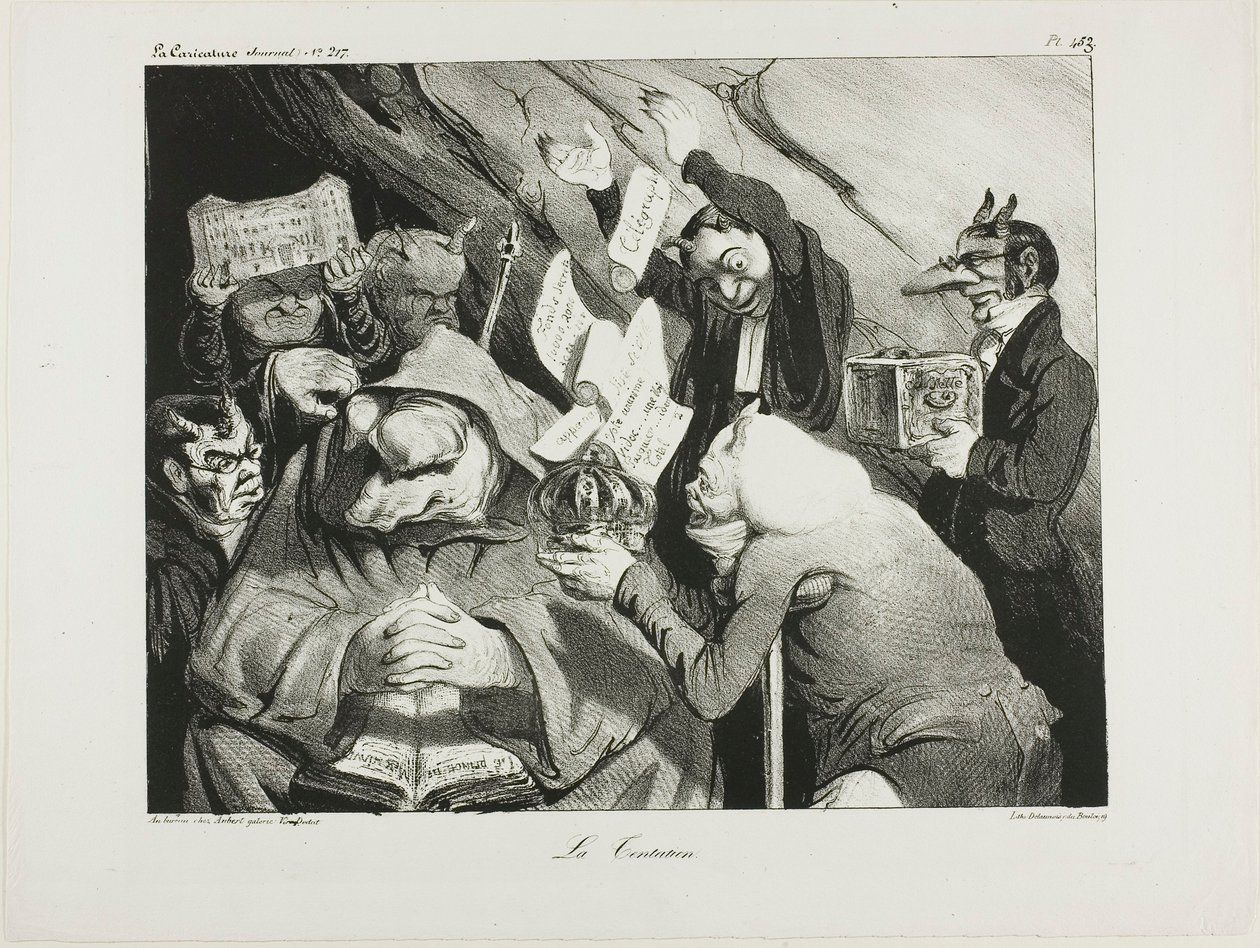 Pokušení, deska 453 od Honoré Victorin Daumier