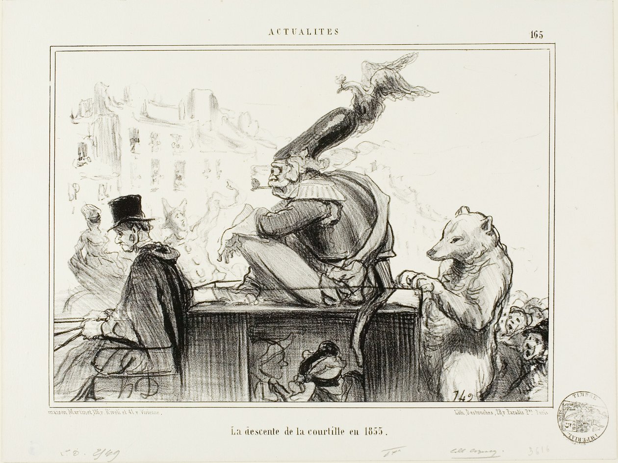 Sestup Courtille v roce 1855, deska 165 z Actualités od Honoré Victorin Daumier