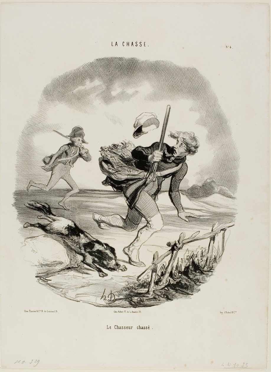 Lovec, deska 4 z La Chasse od Honoré Victorin Daumier