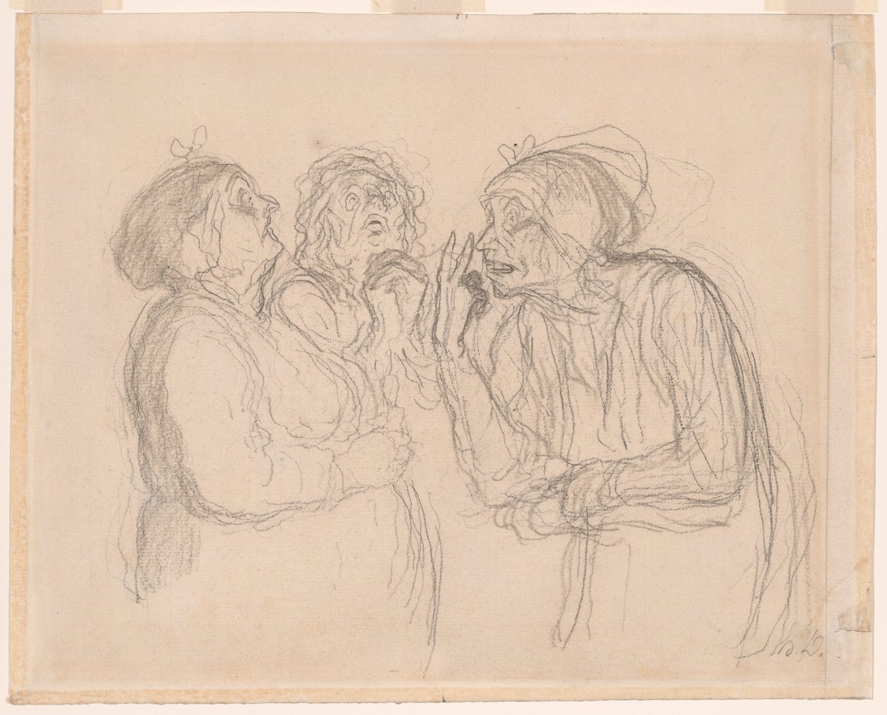Tři drbny od Honoré Victorin Daumier