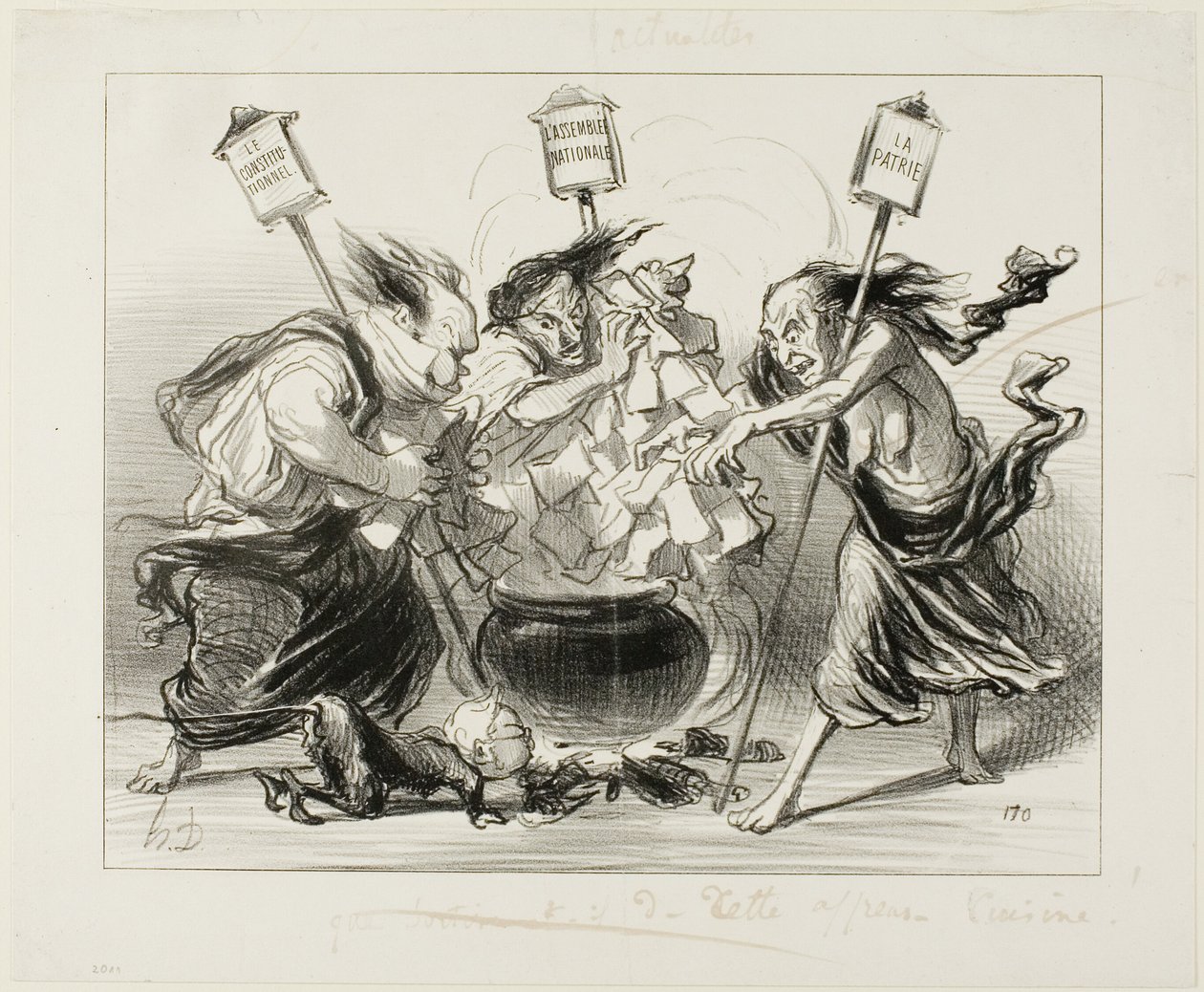 Příliš mnoho kuchařů kazí vývar, talíř 129 z Actualités od Honoré Victorin Daumier