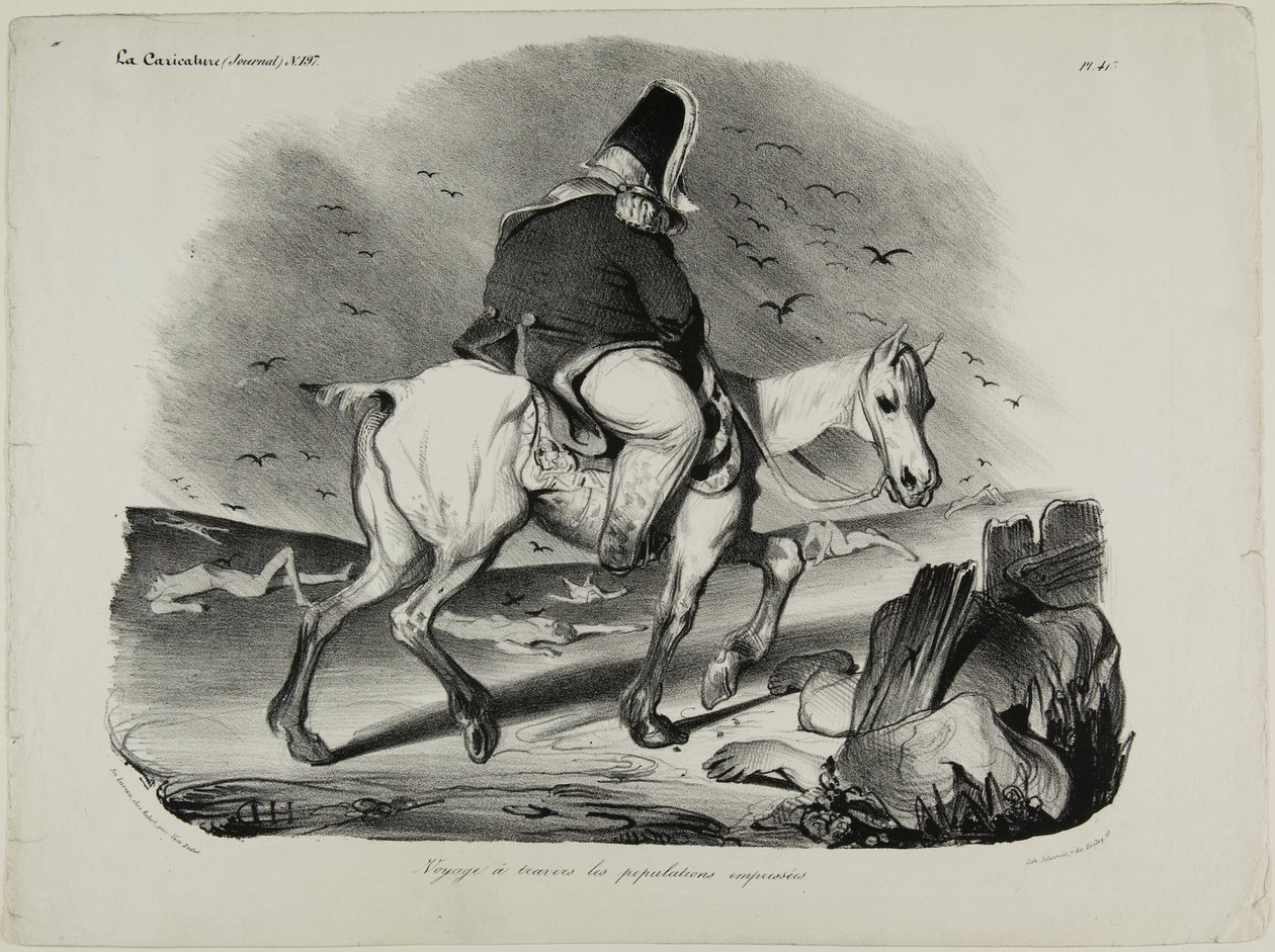 Cestování napříč pozornou populací, deska 413 od Honoré Victorin Daumier