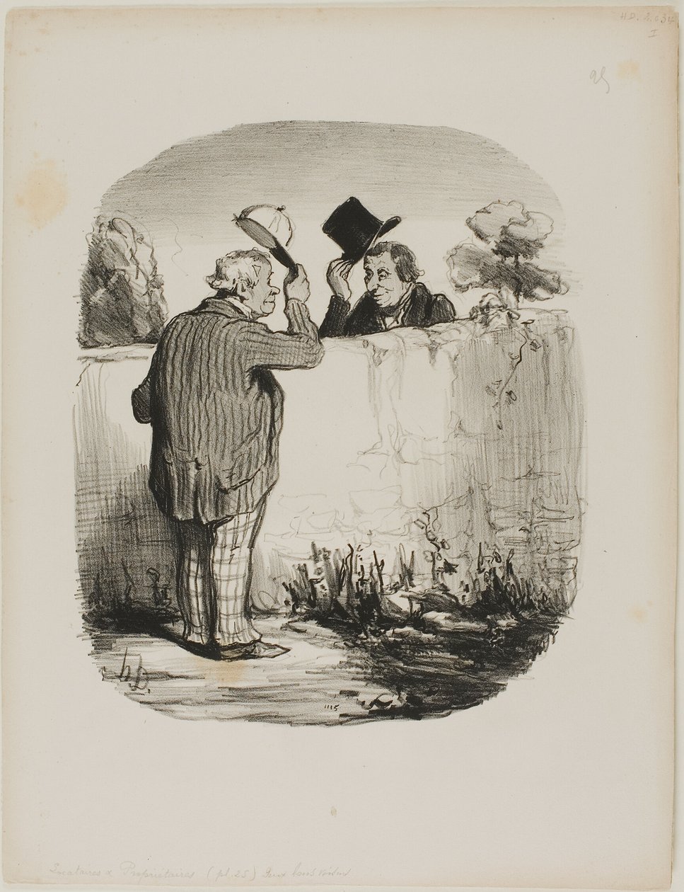 Dva dobří sousedé, deska 25 od Locataires Et Propriétaires od Honoré Victorin Daumier