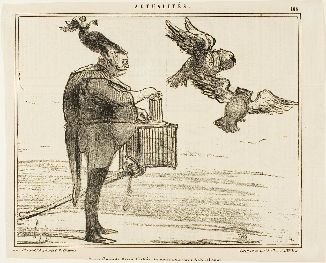 Dva velkovévodové odjíždějí do Sebastopolu, štítek 166 z Actualités od Honoré Victorin Daumier