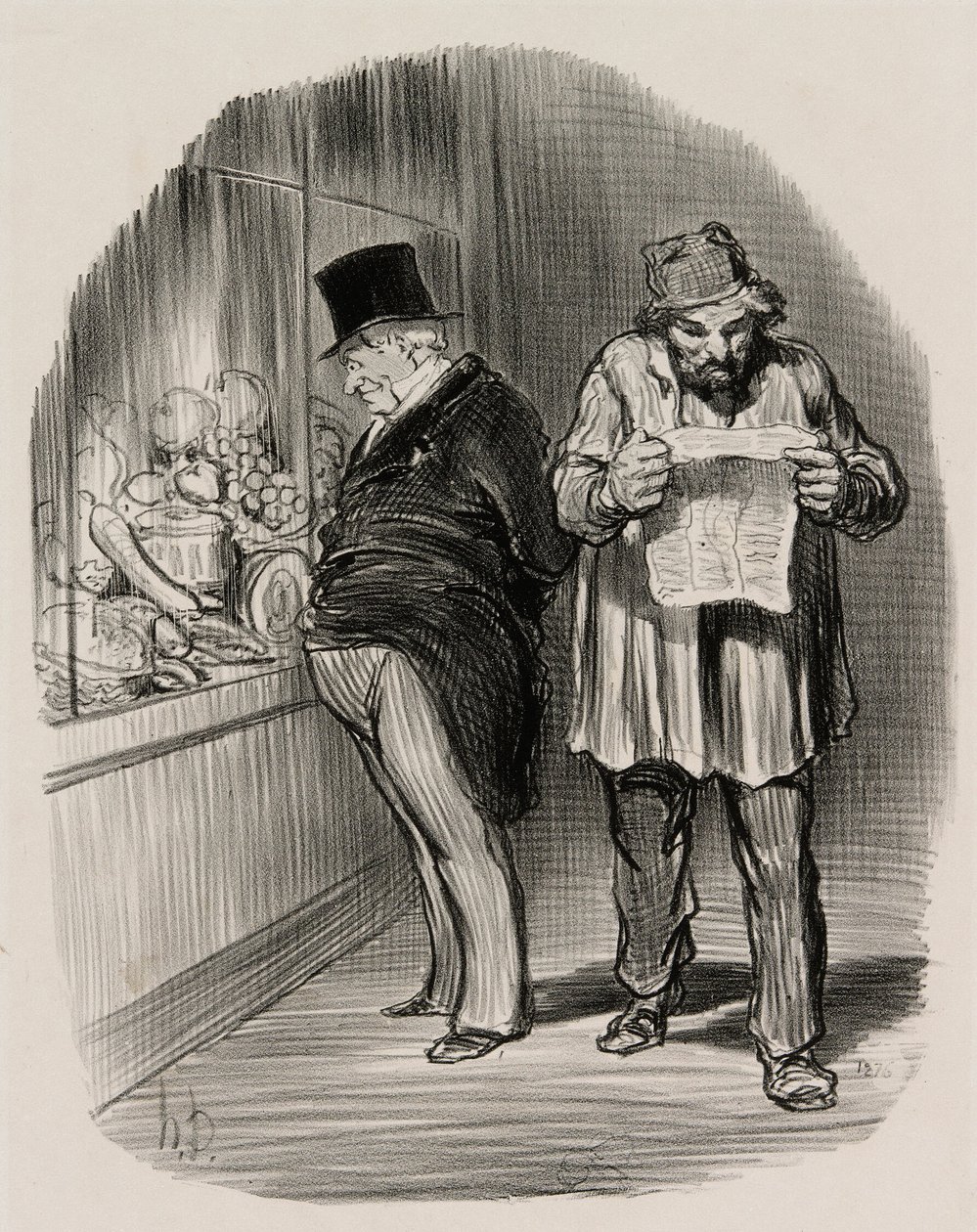 Dělník a buržoazie, z knihy Les Parisiens En 1848 od Honoré Victorin Daumier