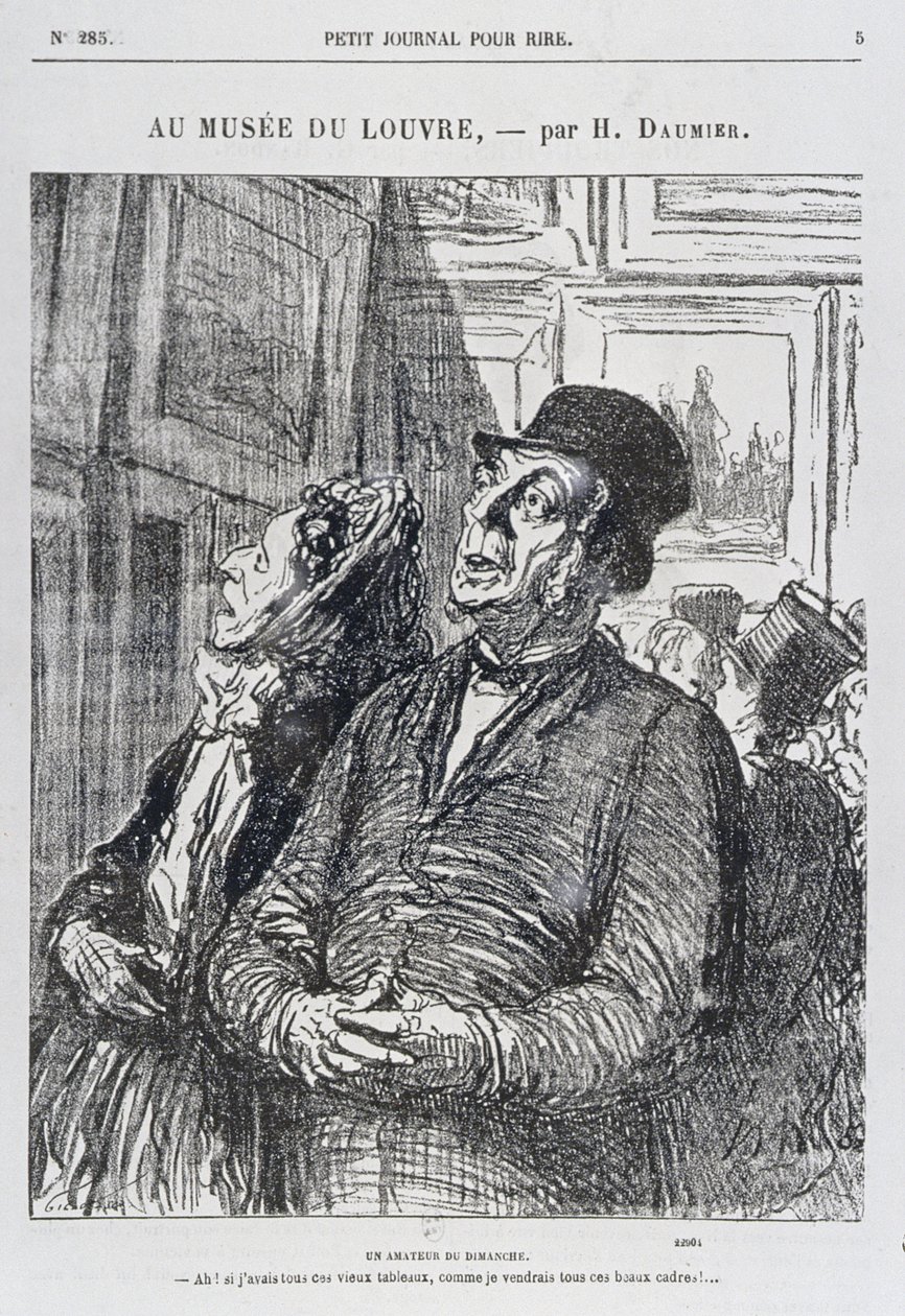 V Louvru, nedělní amatér, z „Petit Journal pour Rire“, 1865 od Honoré Daumier
