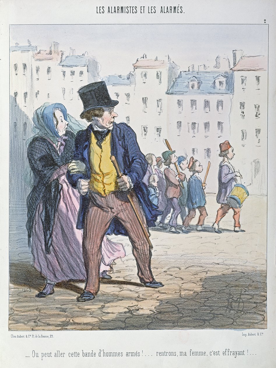 Alarmisté a alarmující, 1848 od Honoré Daumier