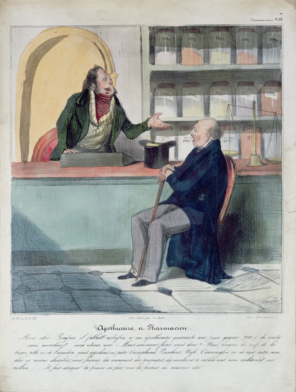 Lékárník a lékárník, kolem roku 1840 od Honoré Daumier