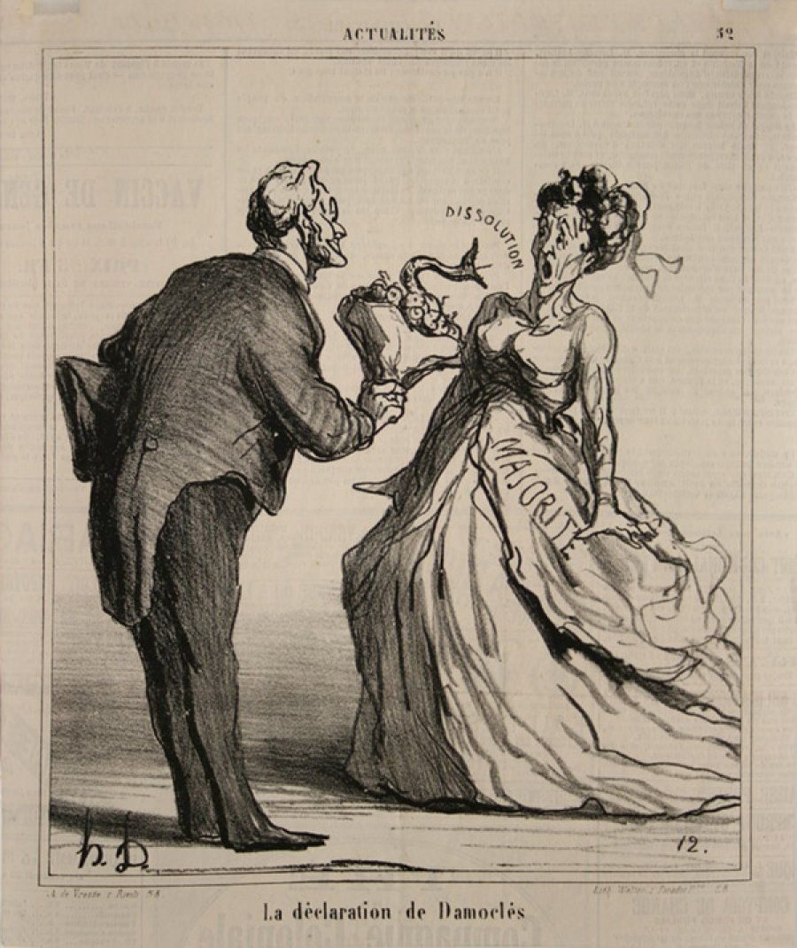 Damoklovo prohlášení od Honoré Daumier