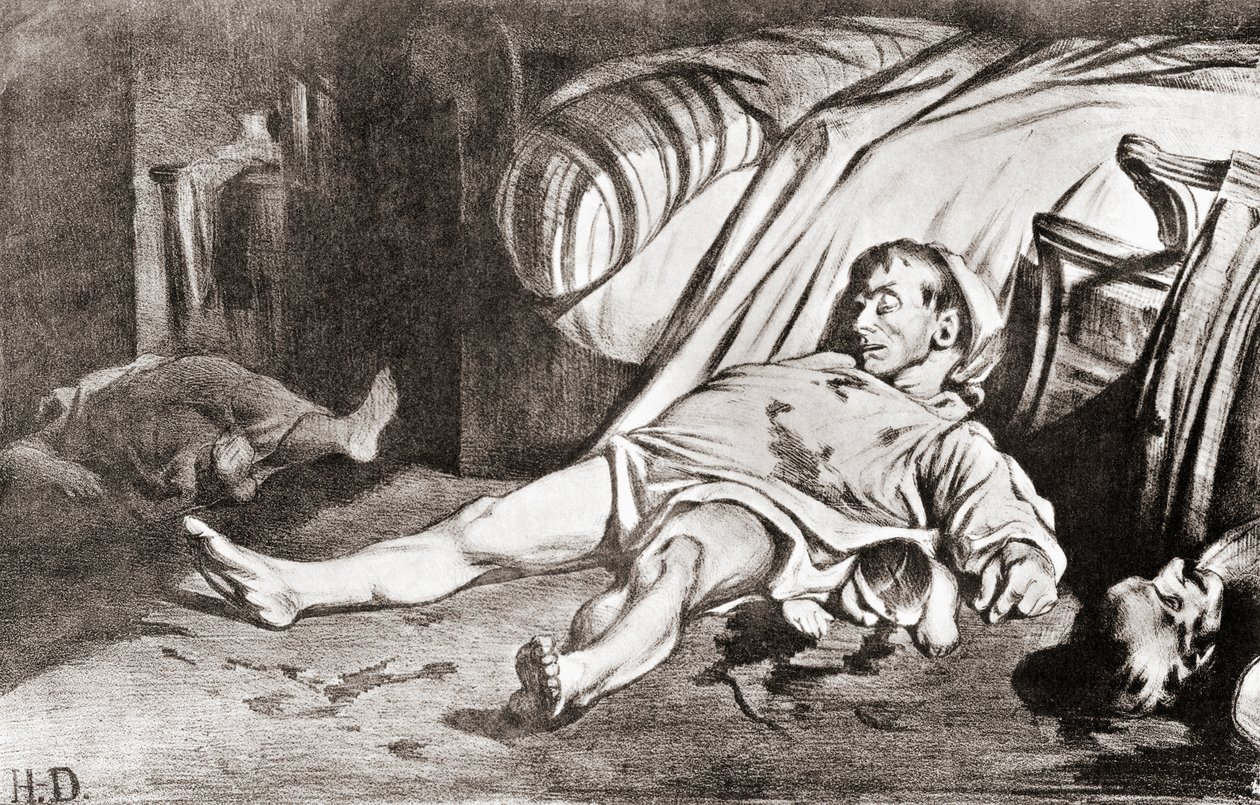 Le Massacre de la rue Transnonain, z litografie Honore Daumiera, z knihy The Print-Collector
