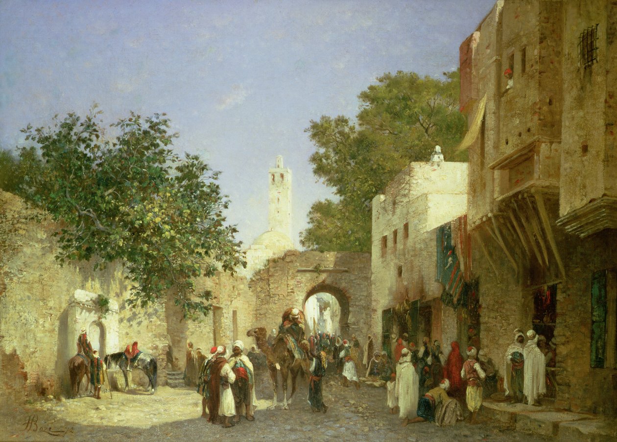 Arabská pouliční scéna, 1872 od Honore Boze