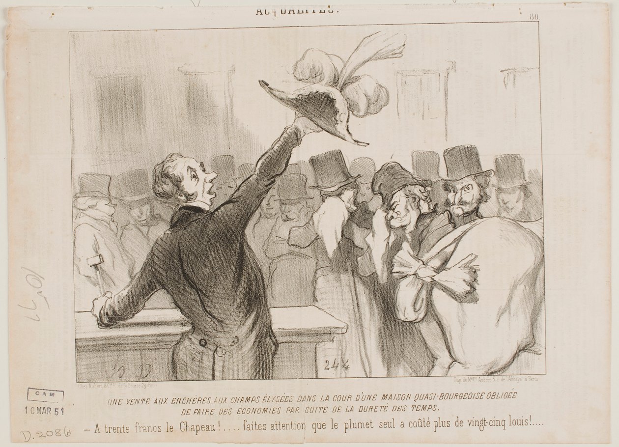 Aukce v domě střední třídy od Honoré Daumier
