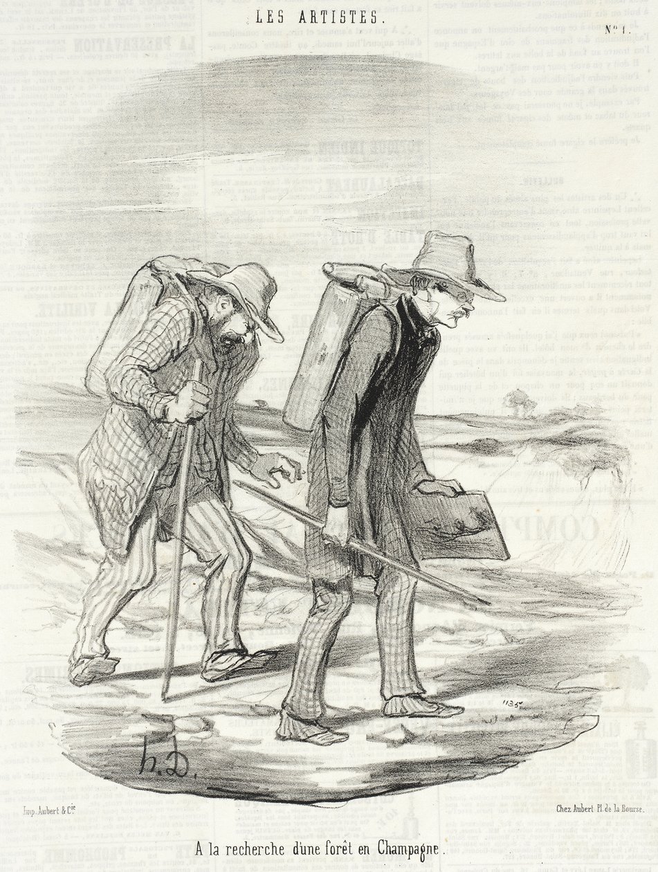 Hledání lesa v Champagni od Honoré Daumier
