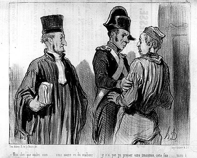 Právník a jeho klient od Daumiera - v „“ Charivari““ z 21.09.1845 od Honoré Daumier