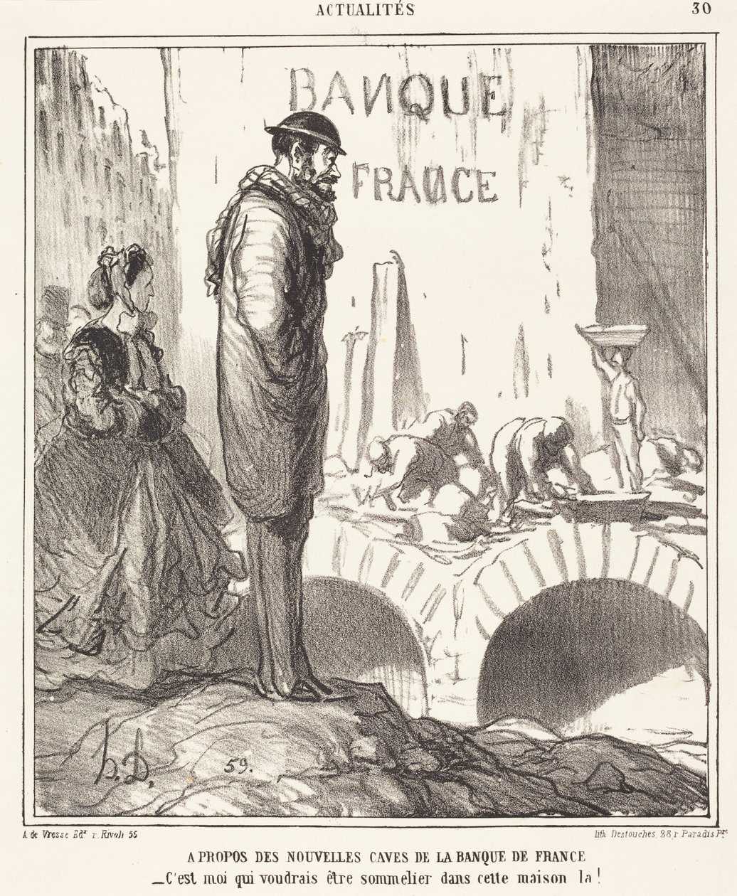 O ... sklepích Banque de France od Honoré Daumier