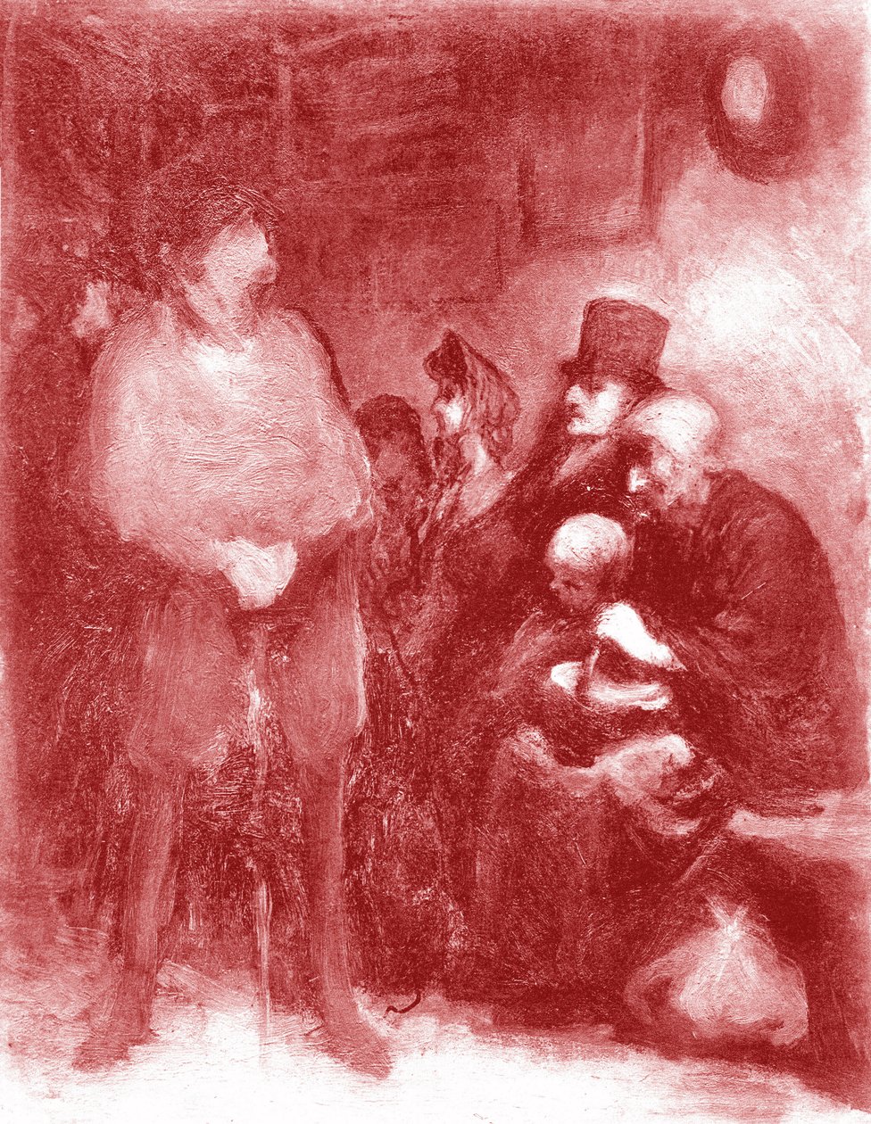 Odotushuone, näyttely Daumier Galerie Durand-Ruelissa vuonna 1878 od Honoré Daumier