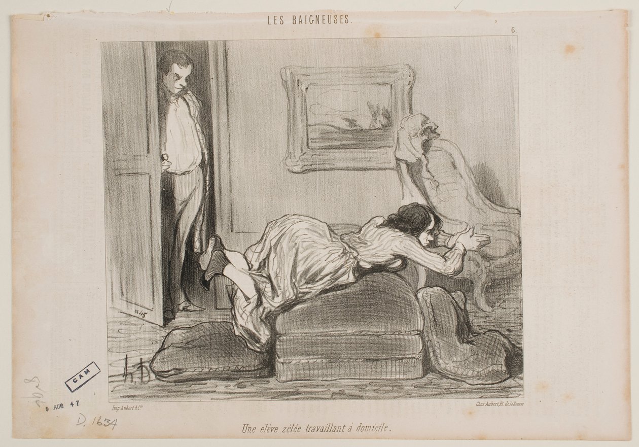 Horlivý student pracuje z domova od Honoré Daumier
