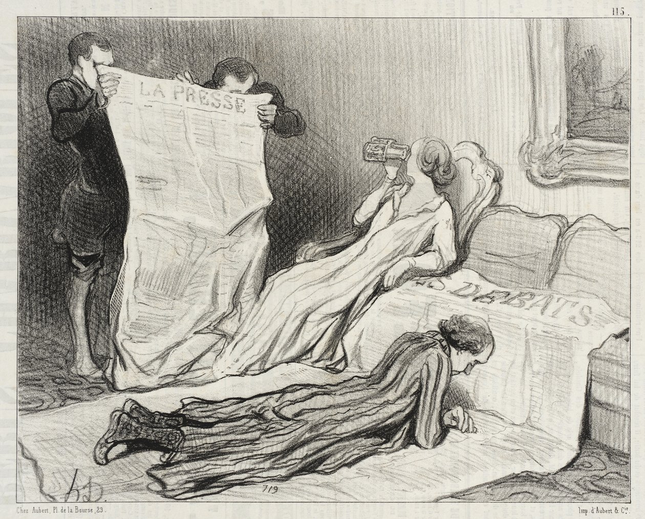Předplatitelé dostávající své noviny... od Honoré Daumier