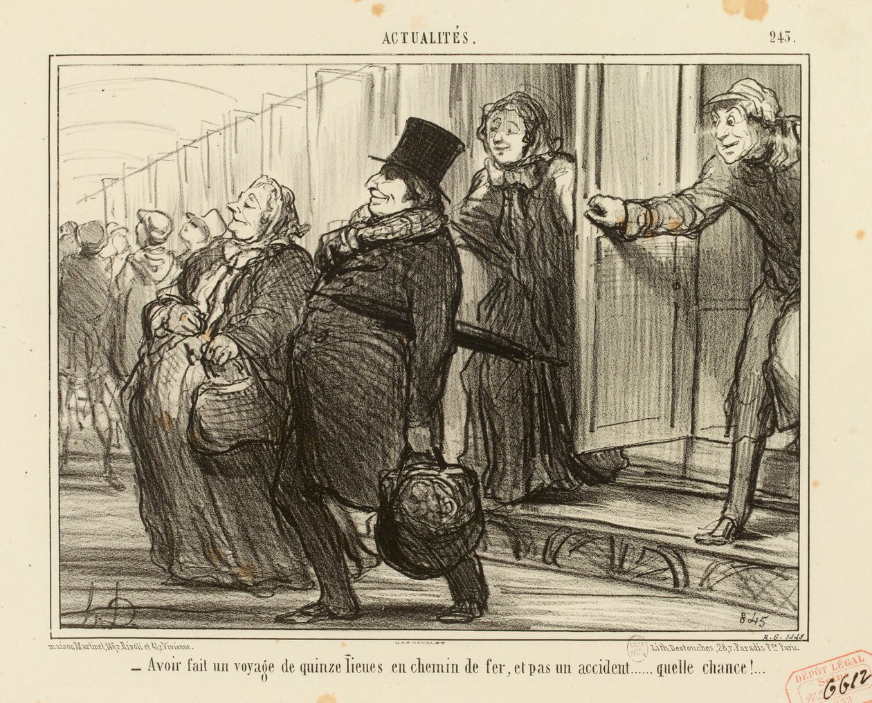 Aktuality č. 245: - Urazit patnáct mil po železnici a ani jedna nehoda... od Honoré Daumier