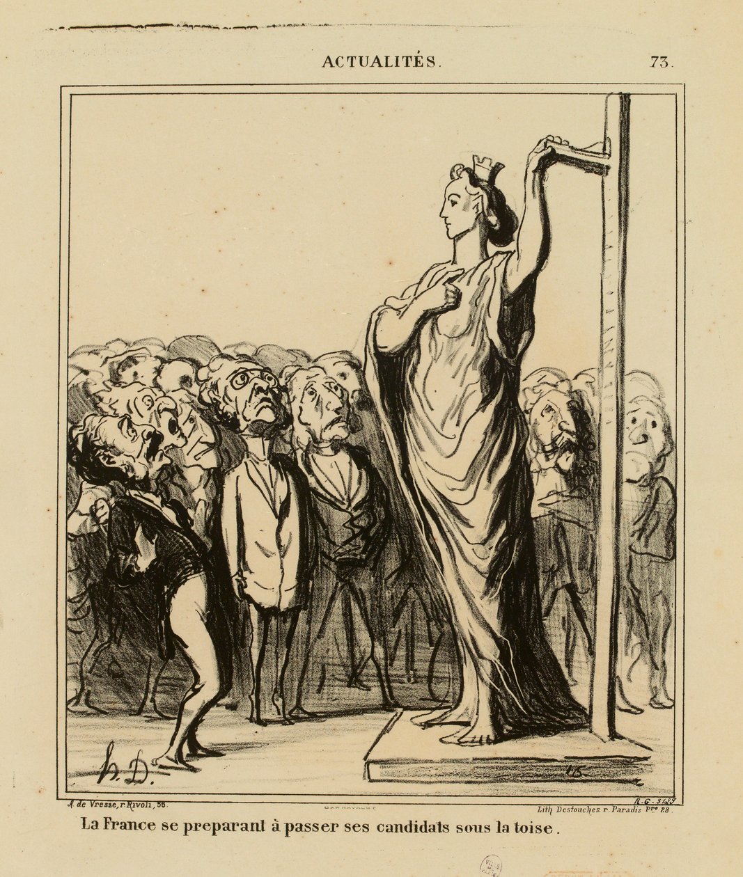 Aktualitäten Nr. 73: Frankreich bereitet sich darauf vor, seine Kandidaten zu messen od Honoré Daumier
