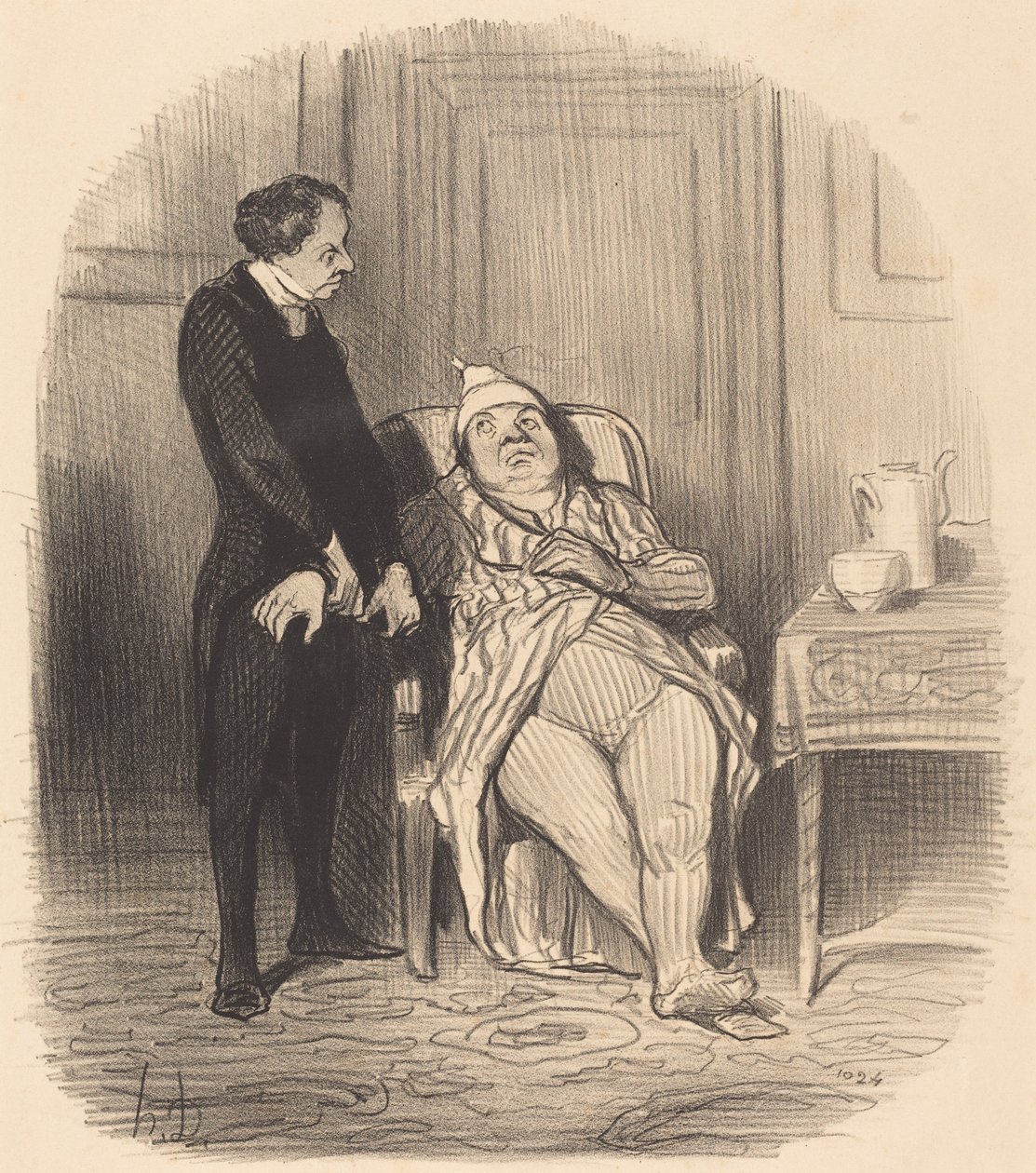 Ach! doktore... myslím... že mám hrudník! od Honoré Daumier