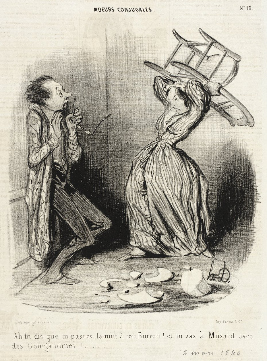 Ach, říkáš, že trávíš noc ve své kanceláři!... od Honoré Daumier