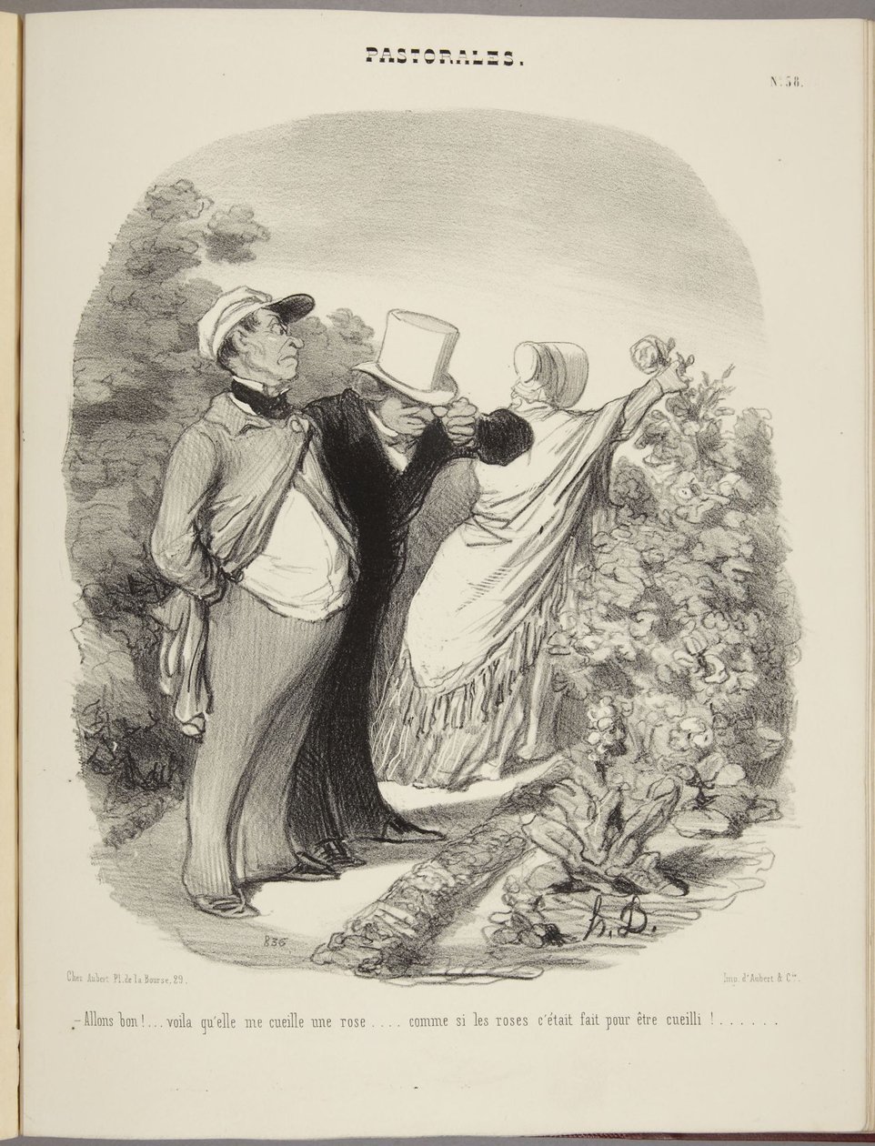 No to potěš!... ona mi trhá růži... jako by růže byly stvořeny k trhání!... od Honoré Daumier